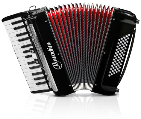 Accordion 30 Key 60 Bass, Professional Keyboard for Beginners & Adults, Portable with Backpack & Strap, Ideal for Practice, Performances & Music Lovers (black)