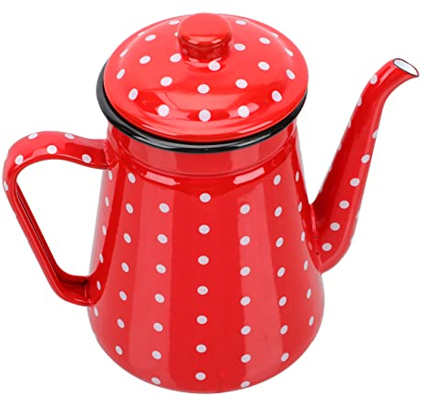 Pentola smaltata Macchina per caffè espresso in acciaio inossidabile Macchina per caffè espresso per caffè espresso Bollitore vintage Brocca per l'acqua Bollitore per tè da campo Bollitore smaltato