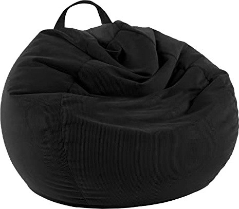 LPMOERA Stuffed Animal Storage Bean Bag Chair Cover (No Filler) For Kids and Adults.Soft Premium Corduroy Stuffable Bean Bag For Organizing Children Plush Toys or Memory Foam Black S For Kids