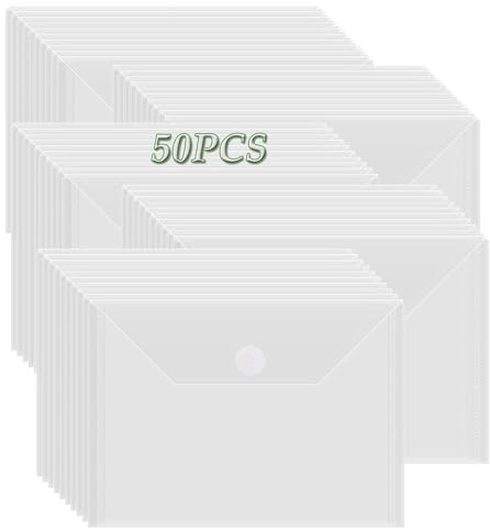 OTCRAFT Transparente Aufbewahrungsbeutel für Stempel und Stanzformen, Kunststoff-Umschläge, DIY, Scrapbooking, Aufbewahrung, Stanzformen für Schablonen, Aufbewahrung, Kartenherstellung, 50 Stück/Set,