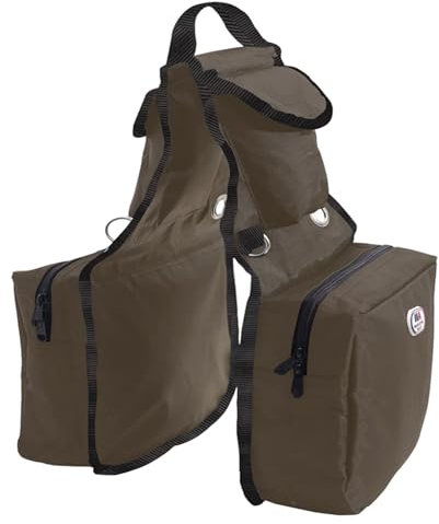 Majestic Ally 1000D Nylon Saddle Bag for Horseback Riding (Brown)