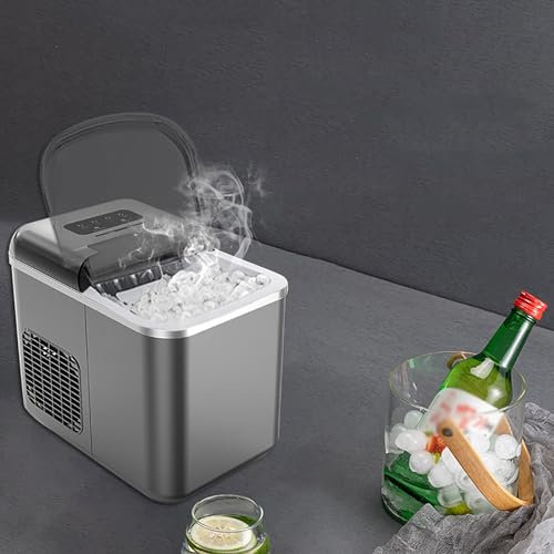 CGCSYZ Macchina per cubetti di Ghiaccio da banco da 1,3 Litri, Macchina per Ghiaccio Professionale App con Strato Isolante EPS e Touch Screen LCD, 9 pezzi/4-6 Minuti e 27 libbre/Giorno di produzion(