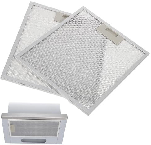 TOBBOMEY 2stücke Metall Mesh Dunstabzugshauben Fettfilter Ersatz Aluminium Küchen Abluftfilter Für Dunstabzugshaube Filtergitter