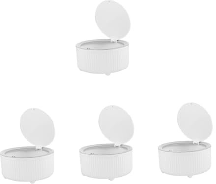 Cabilock 4pièces Corbeille Bureau Compacte Poubelle Pour Chambre Et Salon Modèle Kawaii Avec Design Rond