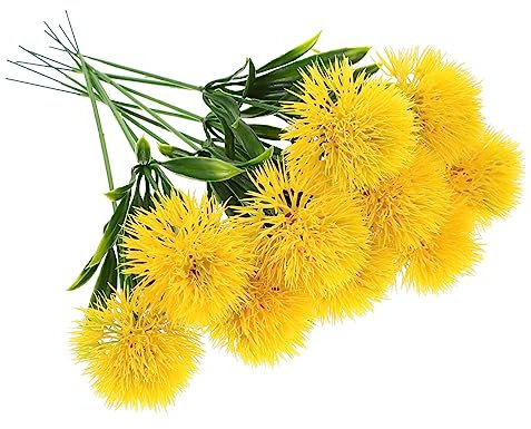 HOLIDYOYO 10stücke Teiliges Künstliches Löwenzahn-deko- Elegante Gelbe Blüten Realistische Kunststoffpflanzen Für Wohnraum Büro Tischdekoration Und Gartenarrangements