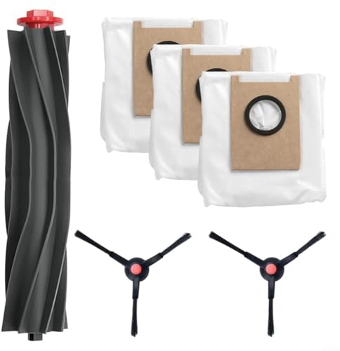 Gettimore 6Pcs Main Brush Mop Cloth Dust Bag Replacement Kit for eufy 3-in-1 E20 Robot Vacuum Cleaner