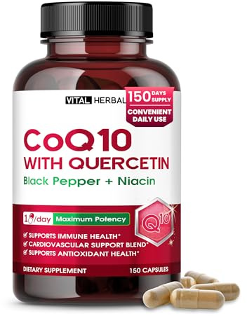 Liposomal CoQ10 Ubiquinone with PQQ, Black Pepper & Omega-3 – Supports Heart, Immune & Antioxidant Health – 150 Capsules