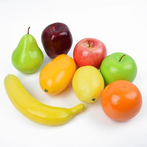 8 pièces variété de fruits artificiels réalistes en plastique pour projets de décoration d'intérieur