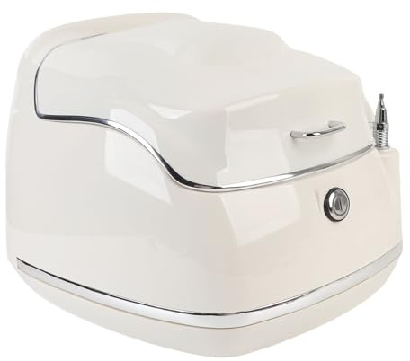 CFTGIW 38L Motorrad-Gepäckaufbewahrung Topcase, Wasserdichtes ABS-Material, Universelle Passform für Motorräder, Roller, mit Grundplatte mit Schlüsselschloss (White)
