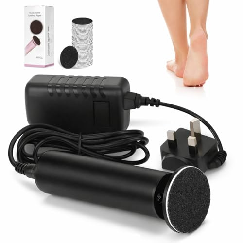 Elektrischer Hornhautentferner für Füße mit 60 Einwegscheiben - Einstellbar Pediküre Kit Fußrasierer für Salon Zuhause - Pediküre Set Elektrischer Fuß Hornhautentferner für abgestorbene Haut, rissige