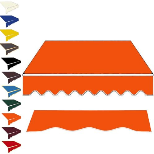Toldo retráctil de tela de repuesto de 12 x 10/8 x 7/11.5 x 10 pies, lona impermeable, refugio al aire libre para puerta de ventana (naranja, 400 x 200 cm)