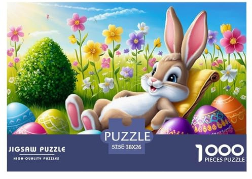 Lapin de Pâques Puzzle 1000 Pièces Adultes intéressant Puzzles 1000 Pièces Jeu Éduchatif Décor À La Maison 38x26cm/1000pcs