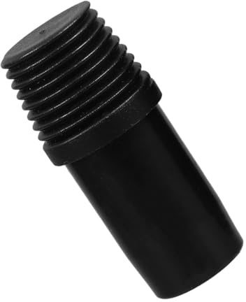 TEHAUX Threaded Handle Adapter Broom Handle Attachment Black Metal German Threaded Connector Telescoping Pole Replacement Extension