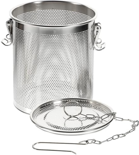 SUPVOX Cesta de Salmuera de Acero Inoxidable 14×16 Cm Colador de Especias de Malla Fina para Sopa y Estofado Uso Doméstico