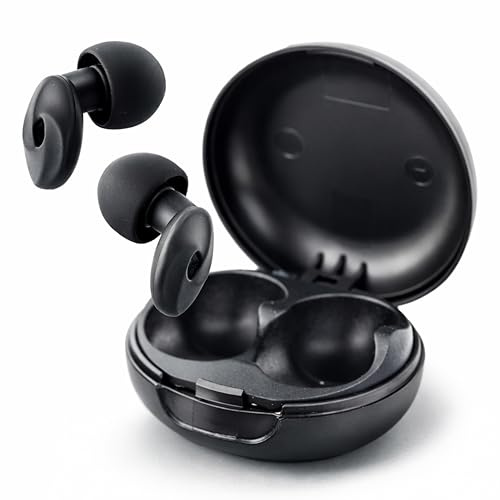 Tappi Auricolari Antirumore in Silicone 28dB – 4 Misure (XS-L) – Riutilizzabili e Lavabili – Ideali per Dormire, Studio, Viaggio e Lavoro – Con Custodia Portatile