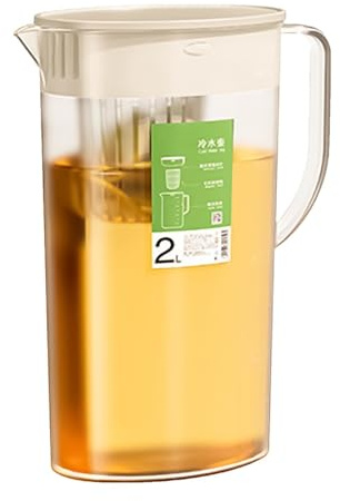 Water Infuser Pitcher - 2L Water Pitcher With Lid And Fruit Infuser | Beverage Serveware | 19x10x26cm PP Material, Cold Waters Pitchers, Drink Dispenser For Iced Tea, Fruit Infused Waters And Juice, F