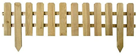 VERDELOOK Recinzione a Listelli Dritti per Esterni, Bassa e Dritta in Pino impregnato, 120x30 cm