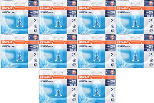 Lot de 10 ampoules halogènes Osram Eco - À intensité variable - Puissance : 33 W ~ 40 W - Luminosité : 460 lm - Culot : G9 - Couleur : 2700 K, blanc chaud
