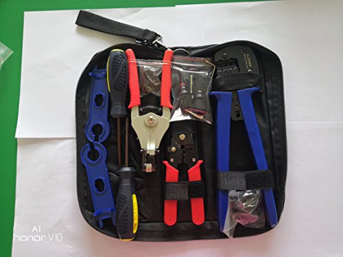 Crimpzangen Set für Multicontact MC3 MC4 | Photovoltaik Stecker Set 2,5/4/6mm² Solar 1A | Presszange mit Abisolierer Werkzeug-Set Verkabelung Anschluss | Buchse Panel Kabel Anschlüsse Bayram® (Set2)