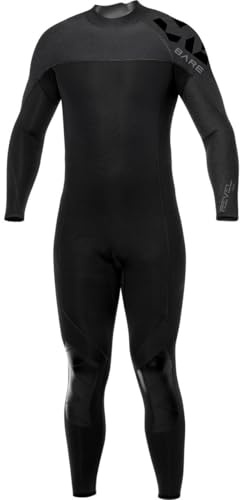BARE 5MM Revel Men's Full Wetsuit | Combines Comfort and Flexibility | Made from a Blend of Neoprene and Laminate | Designed for All Watersports Including Scuba Diving and Snorkeling | Grey M