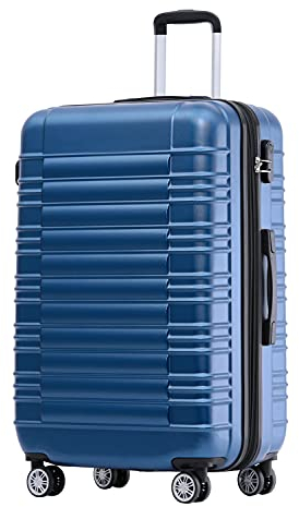 BEIBYE Zwillingsrollen Reisekoffer Koffer Trolleys Hartschale M-L-XL-Set , Erweiterbar, (Blau, M)