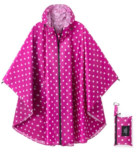 salamra Rain Poncho Jacket Coat Hooded Zipper Style for Women/Men/Adult with Pocket