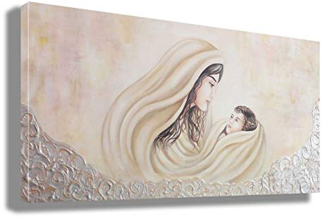 Quadro CAPEZZALE Sacra Famiglia madonna gesù natività - RIPRODUZIONE STAMPA SU TELA Quadri Arte Moderno Moderni Soggiorno Camera da letto printerland.it (40x70)