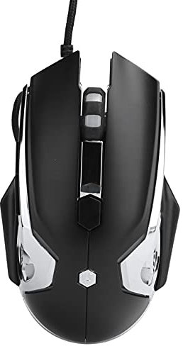 Wired Mouse, 125Hz 6 Button 4Speed DPI Adjustable Plug-in, Computer External Input Device, for games &office(black)