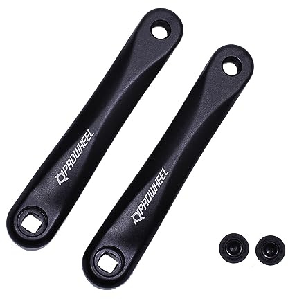 Prowheel One Pair Bike Crank Arm Available in Square Hole,152MM/160MM/165MM/170MM/175MM Alloy 6061Black Crank Arm for e-Bike Electric Bike e Bicycle