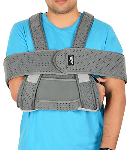 supregear Arm Sling Shoulder Immobilizer, Adjustable Medical Rotator Cuff Support Brace Sling Immobilizer Breathable Day Night Shoulder Support for Broken Fractured Bones Dislocation, Large Size