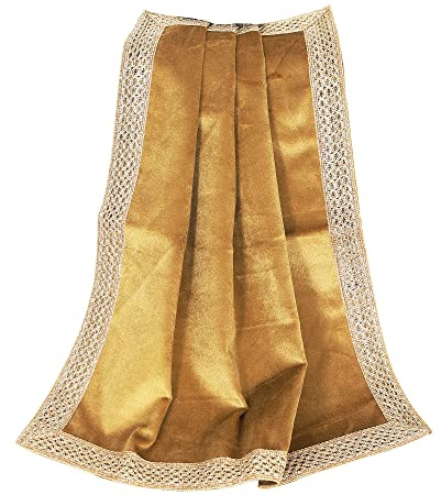 Indian Consigners Small Solid Color Velvet Cloth for Multipurpose Use (Gold) (ICV1818)