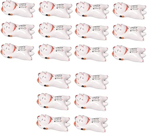 18 Pezzi Decorazione a Mano Decorazione Giapponese Decorazione Cinese Bacchette in Ceramica Portafortuna Gatto Bacchette Cuscino poggia Bacchette cremagliera Animale Cucchiaio forchetta Bacchette SUP