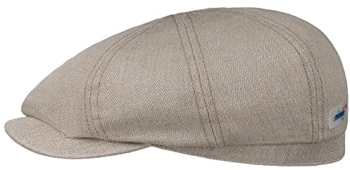 Stetson Hatteras Sustainable Light Flatcap - Schirmmütze mit Fischgrätmuster - Kappe aus Leinen - Made in the EU - Herren - Frühjahr/Sommer
