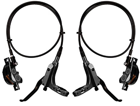 WOTEG Scheibenbremsen Set, Vierkolben High-End-Ölbremse Hydraulisches Paar, Einstellbare Leichte Bilaterale Bremse Öl Scheibenbremse Stabiles Scheibenbremsen Set für Road Mountain