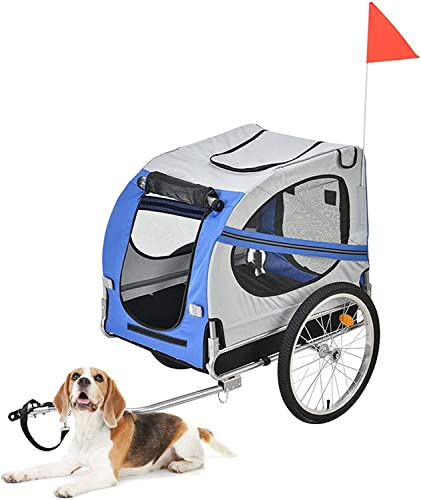 fahrrad anhänger Haustier-Hundefahrradanhänger, 2-in-1-Haustier-Fahrradanhänger Und Kinderwagen Mit Netzfenster, Traglast 40 Kg, For Kleine Und Große Hunde, Robuster Outdoor-Transportanhänger Mit Stah