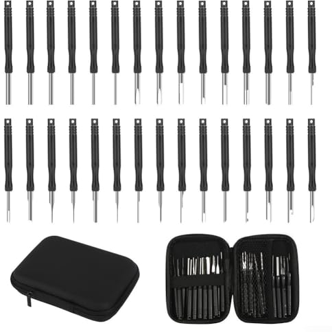Auto Kabel Entfernung Werkzeug Set, 30PS Pin Extractor Repair Remover Key Tools mit Box, Einfach und Effizient für Kabelbaum Terminals Entfernung