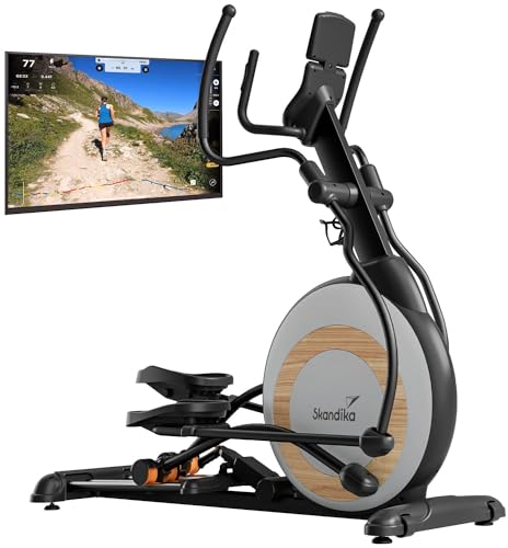 Skandika Crosstrainer Carbon P26-S/P30-S | Ellipsentrainer für zuhause, mit Steigung, bis 150 kg, 32 Widerstandsstufen, Bluetooth, App kompatibel | Fitnessgerät, Trainingsgerät für Ausdauertraining