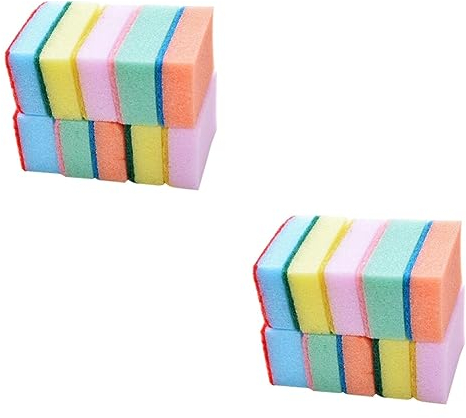 Gatuida 100piezas Esponjas De Limpieza Mágicas para Lavado De Platos Superficie Antideslizante para Cocina y Baño Colores Aleatorios Herramienta Práctica para Hogar