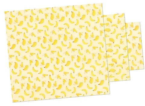 MAGICLULU 3 Sheets Beeswax Cling Wrap Food Wrapping Wax Paper of Wax Paper for Sandwiches and Food Packing Beeswax Wrap for Grease Cooking