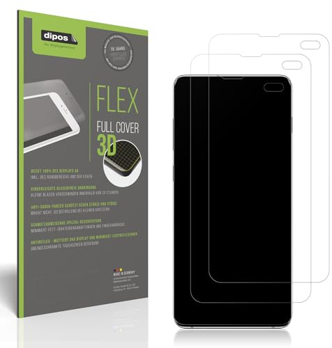 dipos FLEX 2x Displayschutzfolie matt für Samsung Galaxy S10 Plus | Antireflex, entspiegelnd, 100% Displayabdeckung, Full Cover, selbstheilend, blasenfrei, Fingerprint-kompatibel, selbstklebend