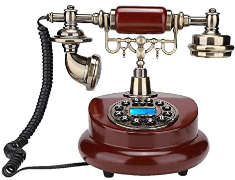 HPTHLY Teléfono Fijo de Escritorio, teléfono Retro Vintage, teléfonos Antiguos, teléfono Fijo con Cable marrón Antiguo para decoración de hogar, Oficina y Hotel