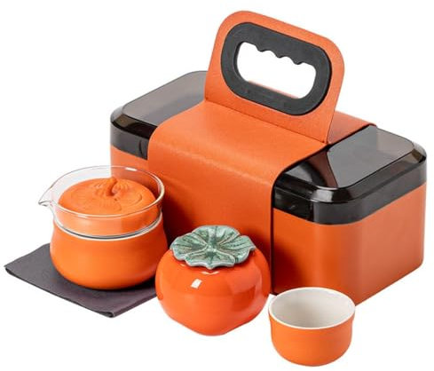 DYHWAC Porcelain Chinese Gongfu Tea Set Portable Teapot Set Rotation Tea Maker and Tea Ceremony Set