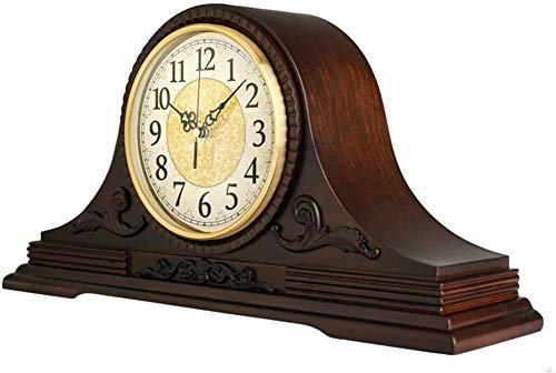 Reloj de repisa – Reloj de chimenea decorativo de campana de madera – Estante de madera maciza funciona con pilas con campanillas – ideal para decoración del hogar y regalo