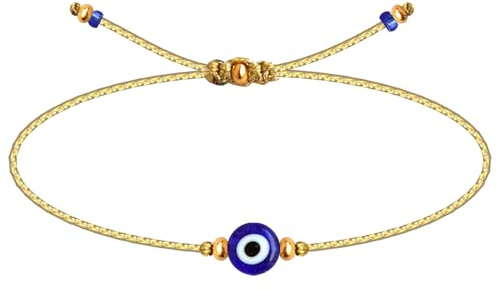 Cotigo bracelet Oeil turc en acier inoxydable ou en fil + amulettes porte-bonheur et protection contre le mauvais œil bijoux homme femme fille