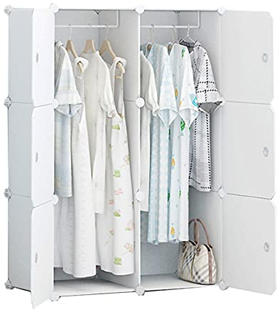 Organizador colgante de almacenamiento para armario con armario de esquina para dormitorio, dormitorio, fácil instalación, diseño a prueba de polvo, combinación sin 6 puertas