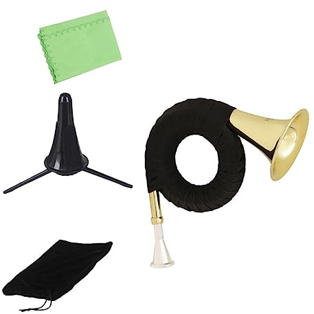 GOOHOCHY Premium Waldhorn Blasinstrument aus Messing mit Klarem und Natürlichem Klang Anfänger Waldhorn für Musikliebhaber zum Spielen Jederzeit und Überall Zufällige Farbe