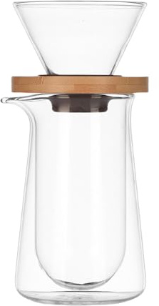 YIZITU Double Wall Glass Coffee Maker Set With Filter And Carafe With Handle Ideal For Office And Home Use Coffee Carafe Set