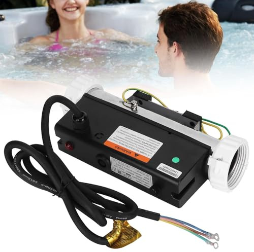 Electric Pool Heater Thermostat, 1-3 KW Waterproof Spa Heater for Above Ground and Inground Pools, IPX5 Rated Water Heating System