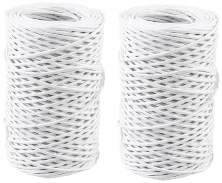 OSALADI 2 Rollen Floristendraht Papierummantelter Weiß Blumendraht Rustic Draht für Blumensträuße Kranzbindedraht Hochzeit Dekoration Gartendraht