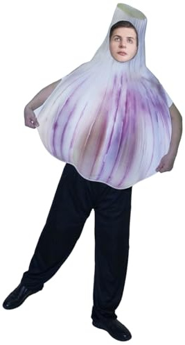 PGOND Vegetable Couple Outfits, Peanut, Pickled Cucumber, Clothing, Eggplant, Barbecue, Funny Party, Halloween Costumes (Garlic)